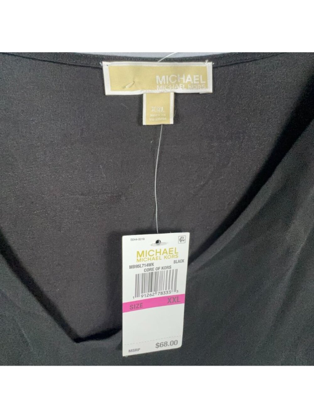 Michael Kors Tunic Top Size XXL Black V Neck Layered Long Sleeve Was $68 - Picture 7 of 12